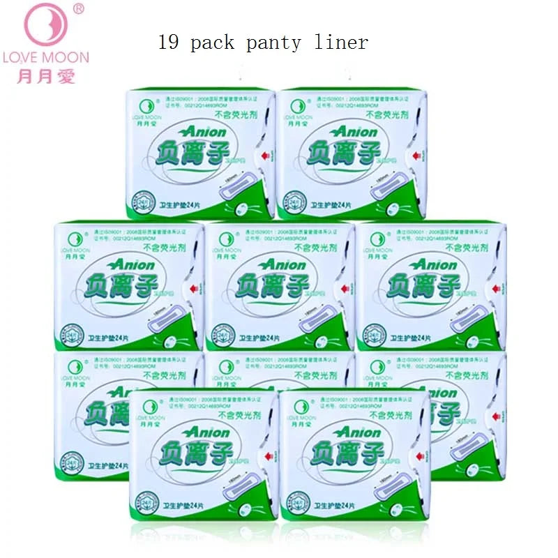 10 Pack Love Moon Anion Sanitary Pads 100% Cotton Anion Pads Winalite Anion Love Moon Strip Panty Liner Feminine Hygiene Product