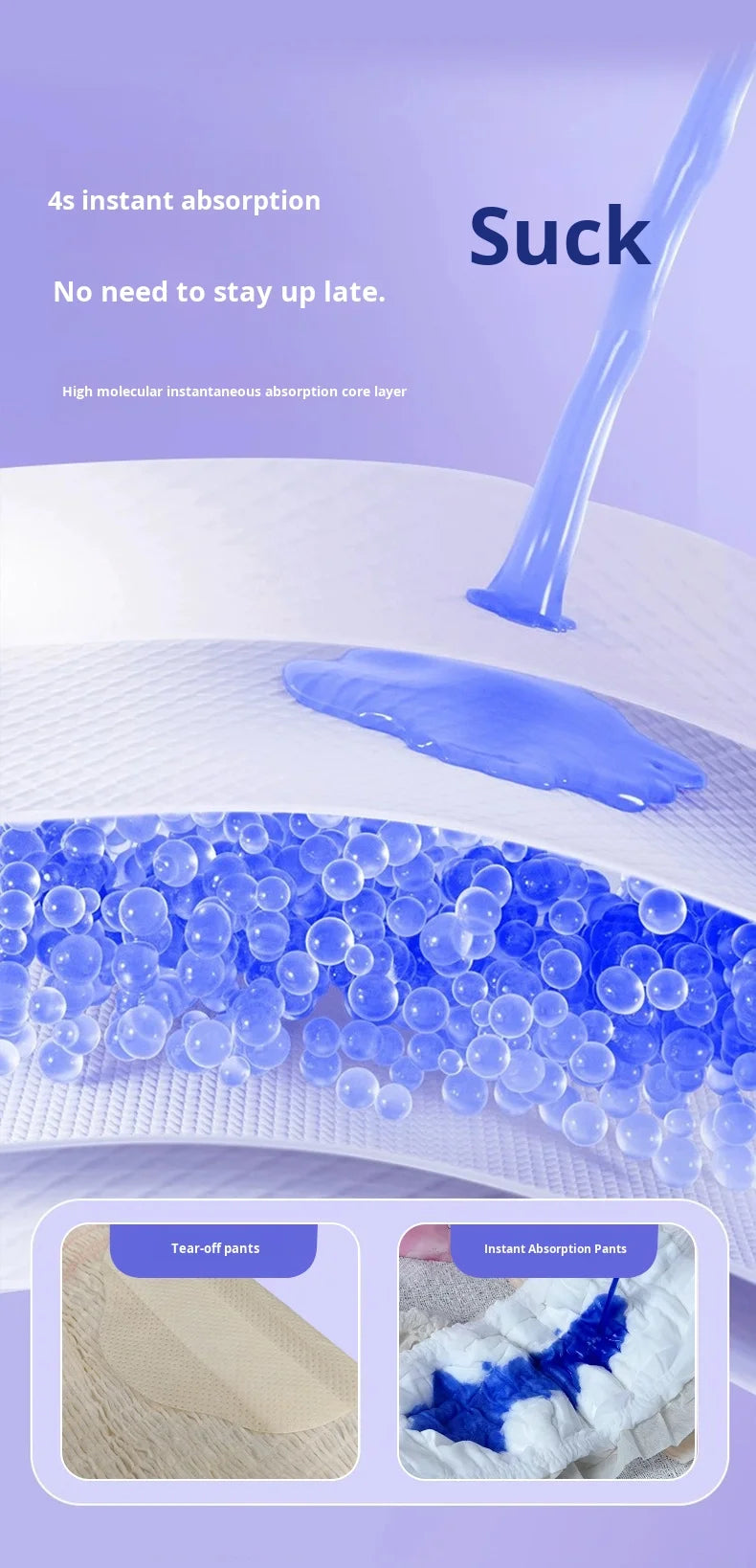 Stick-on Period Pants Magic Tape Adhesive Type Daily Sanitary Pants Disposable Menstrual Sleep Pants