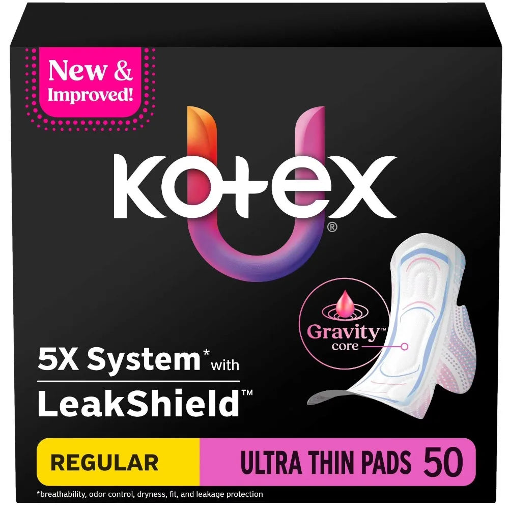 Ultra Thin Pads with Wings for Women Regular Absorbency Sanitary Napkins Incontinence Bladder Leakage Protection 50 Count