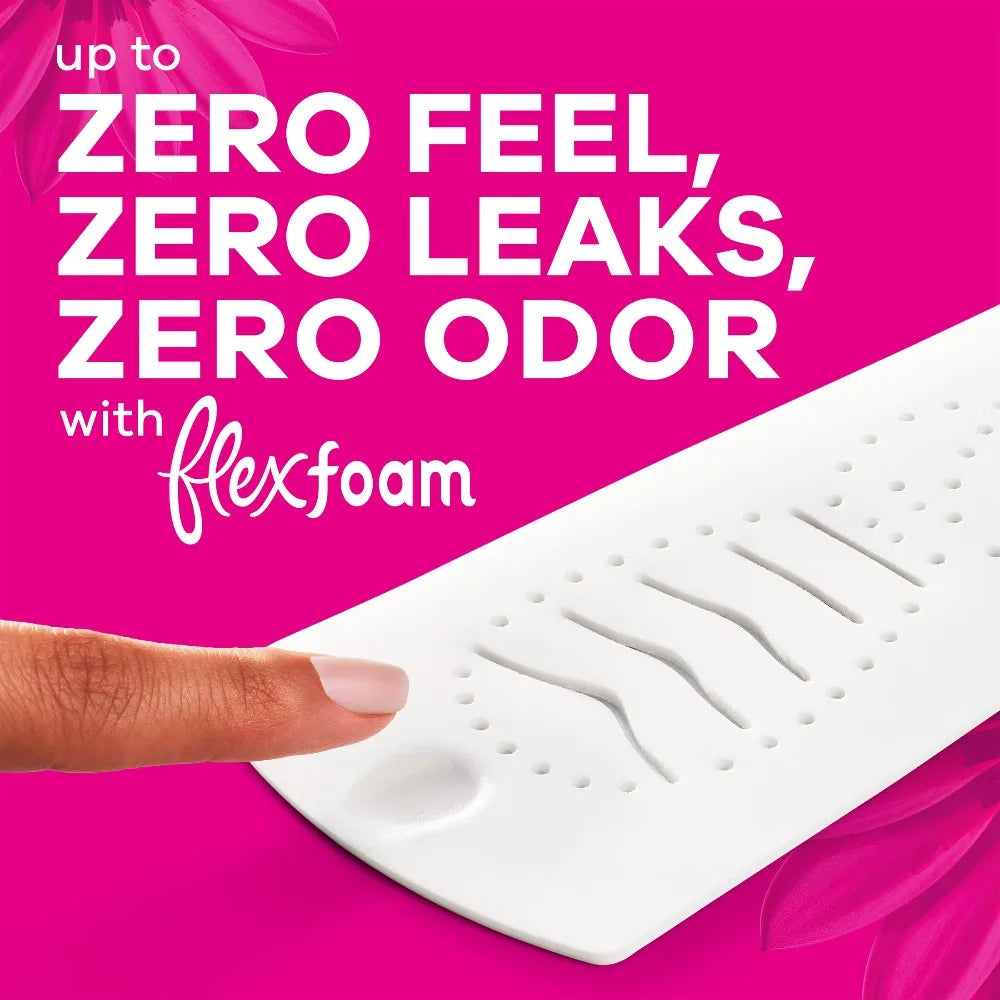 Radiant with FlexFoam Pads Regular Size 1 Feminine Menstrual Period Pads with Wings 15 Count Ultra Thin Sanitary Napkins for Women