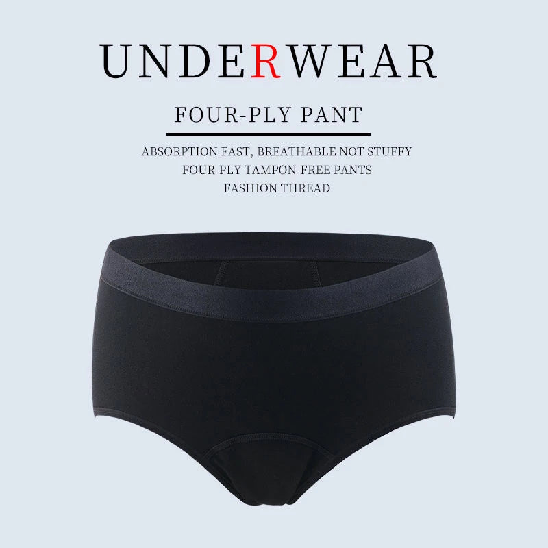 3Pcs Heavy Flow Menstrual Panties 4-Layer Women Period Physiological Underwear EU Size Absorbency Leak Proof Incontinence Brie