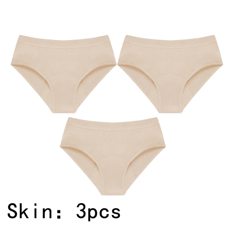 3Pcs Heavy Flow Menstrual Panties 4-Layer Women Period Physiological Underwear EU Size Absorbency Leak Proof Incontinence Brie