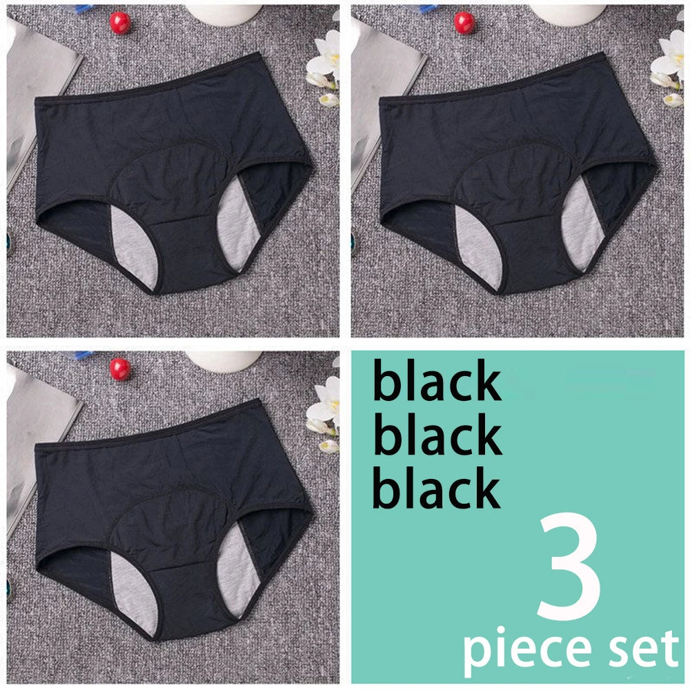 3/5pcs Leak Proof Menstrual Panties Women Period Underwear Sexy Pants Physiological Underwear Plus Size Waterproof Briefs&Gift