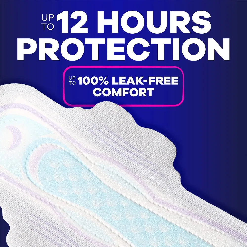 Ultra Thin Overnight Pads with Wings – Size 5, 46 Count | Extra Heavy Absorbency