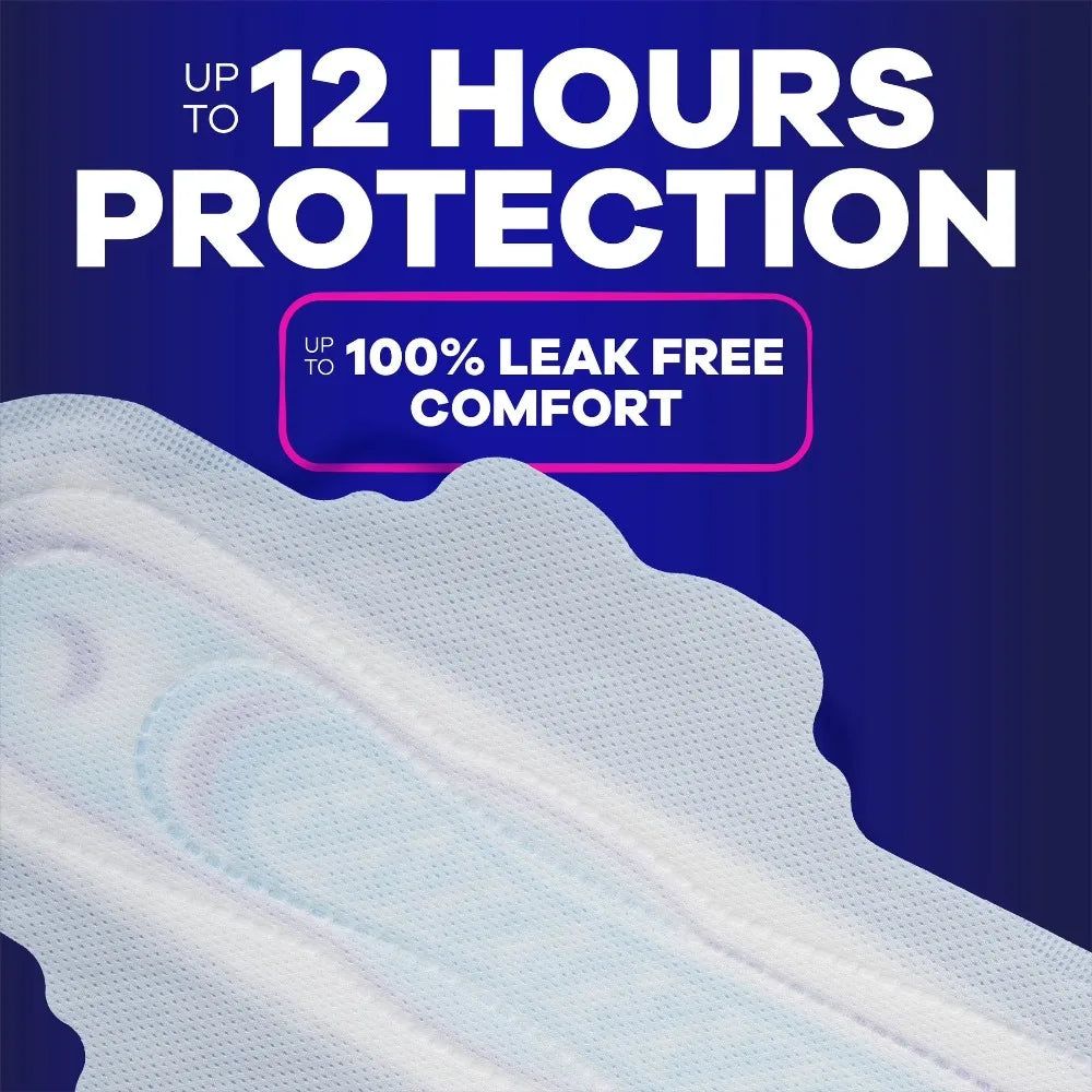 Ultra Thin Overnight Pads with Wings – Size 5, 46 Count | Extra Heavy Absorbency