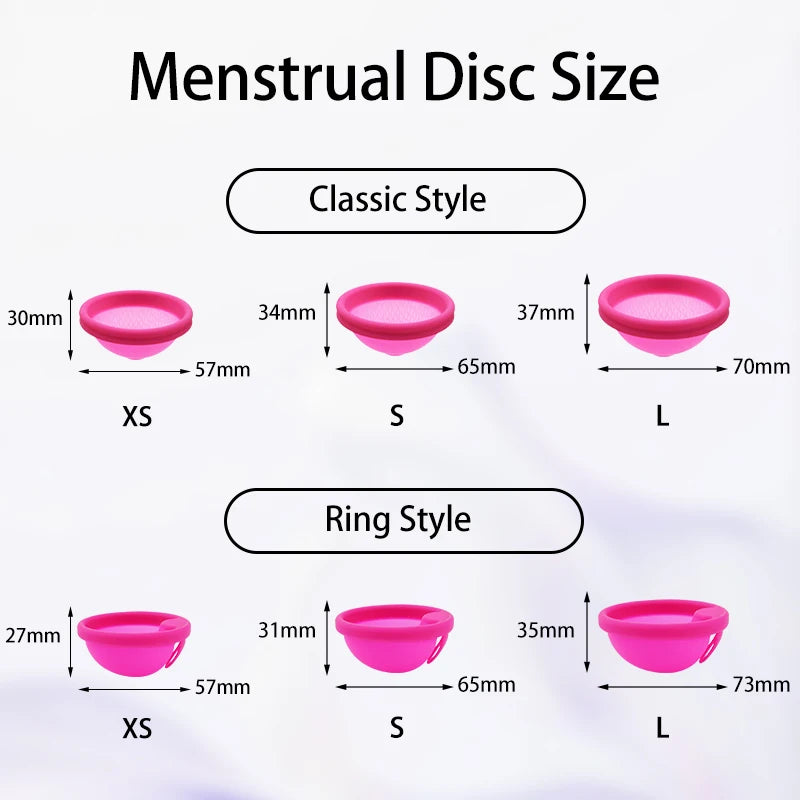 Feminy Menstrual Disc With Applicator Sterilizer Cup Medical Silicone Disco Coletor Menstrual Bowls Mini Period Cup Box