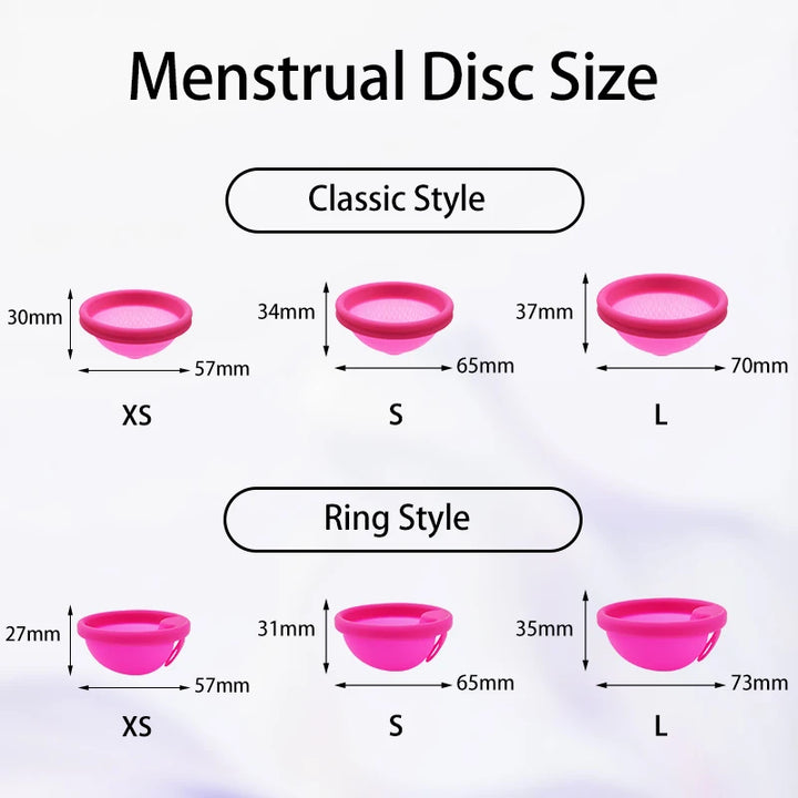 Feminy Menstrual Disc With Applicator Sterilizer Cup Medical Silicone Disco Coletor Menstrual Bowls Mini Period Cup Box