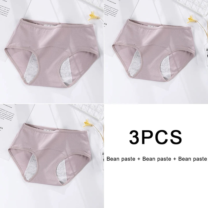 3PCS/set Women's menstrual briefs large flow postpartum water absorption leakproof briefs women's pure cotton menstrual briefs