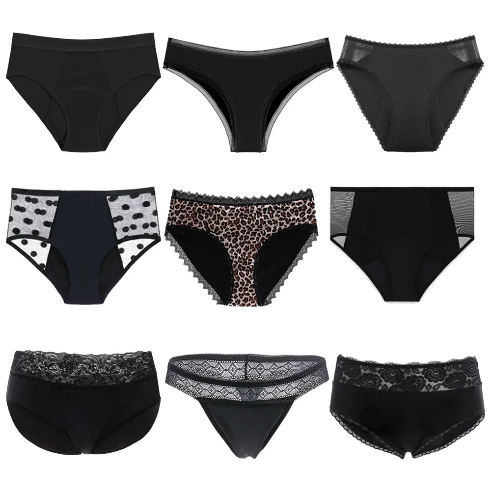 Breathable Menstrual Panties 4-Layer Leak Proof Bamboo Fiber Underpants Heavy Flow Woman Underwear Fast Absorption Period Briefs