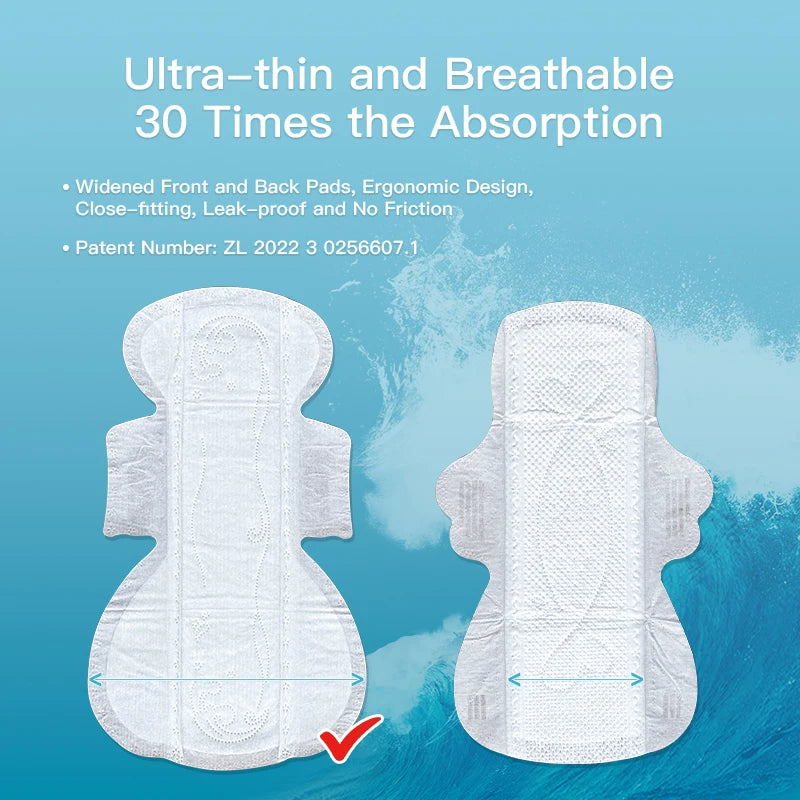 Ultra Thin Sanitary Pads for Menstruation, Incontinence Pads for Women With Wings Maximum Absorbency Wider Design for Comprehens
