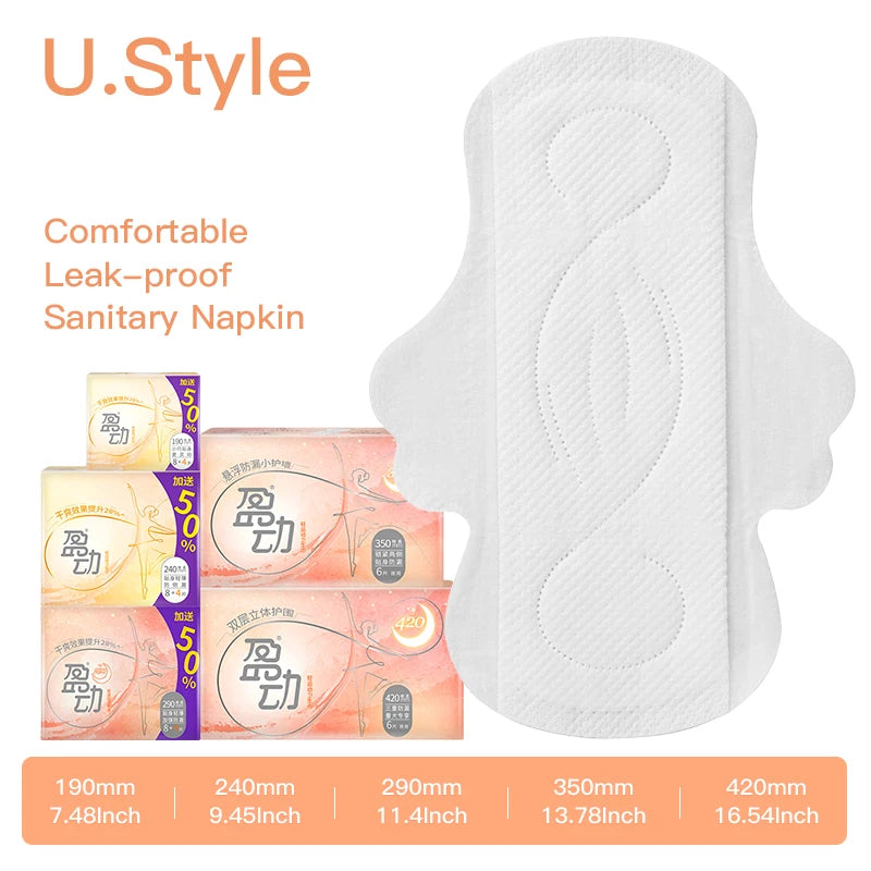 Sanitary Pads for Period Ultra-Thin Extra Heavy Absorbency Sanitary Napkins with Wings, Suspended Body Fully Leak-proof