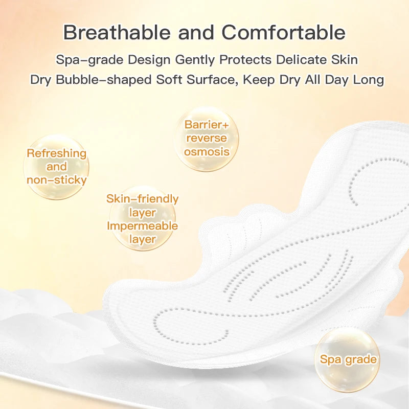 Sanitary Pads for Period Ultra-Thin Extra Heavy Absorbency Sanitary Napkins with Wings, Suspended Body Fully Leak-proof