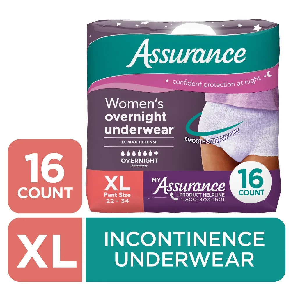 Women Overnight Incontinence Postpartum Underwear Ultimate Absorbency XL Size Pack of 16