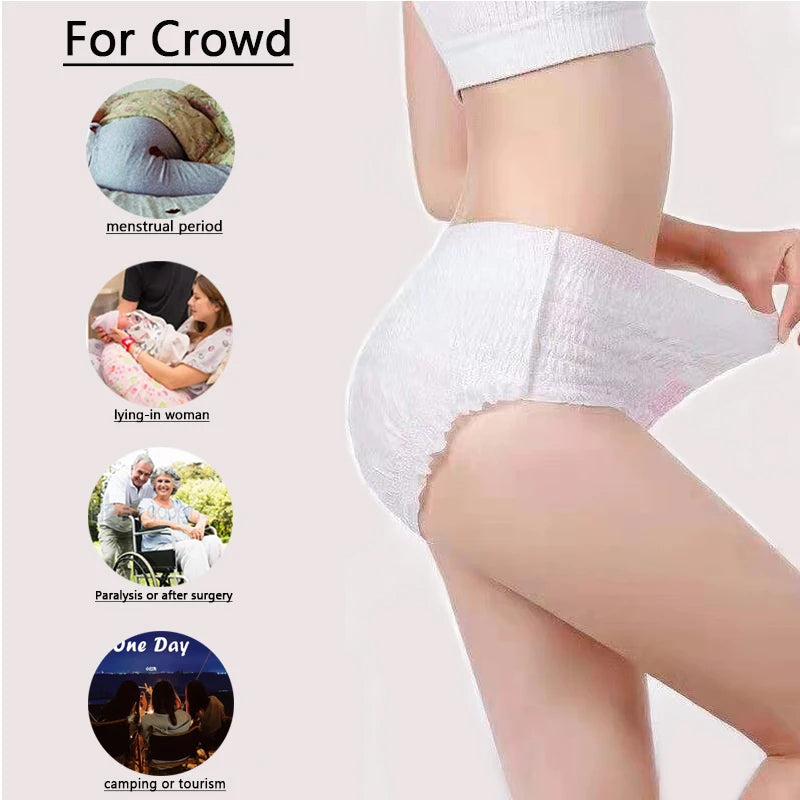 Disposable Period Pants – 30 Pack (3×10) | Plus Size, Overnight Leakproof