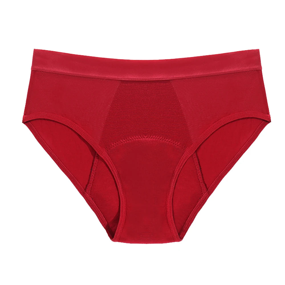Breathable Menstrual Panties 4-Layer Leak Proof Bamboo Fiber Underpants Heavy Flow Woman Underwear Fast Absorption Period Briefs