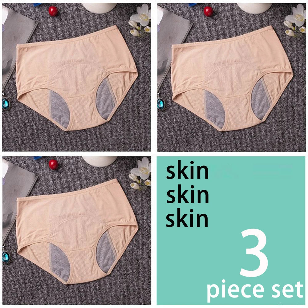 3/5pcs Leak Proof Menstrual Panties Women Period Underwear Sexy Pants Physiological Underwear Plus Size Waterproof Briefs&Gift
