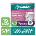 Assurance Women's Incontinence and Postpartum Underwear, S/M, Maximum Absorbency, 19 Count