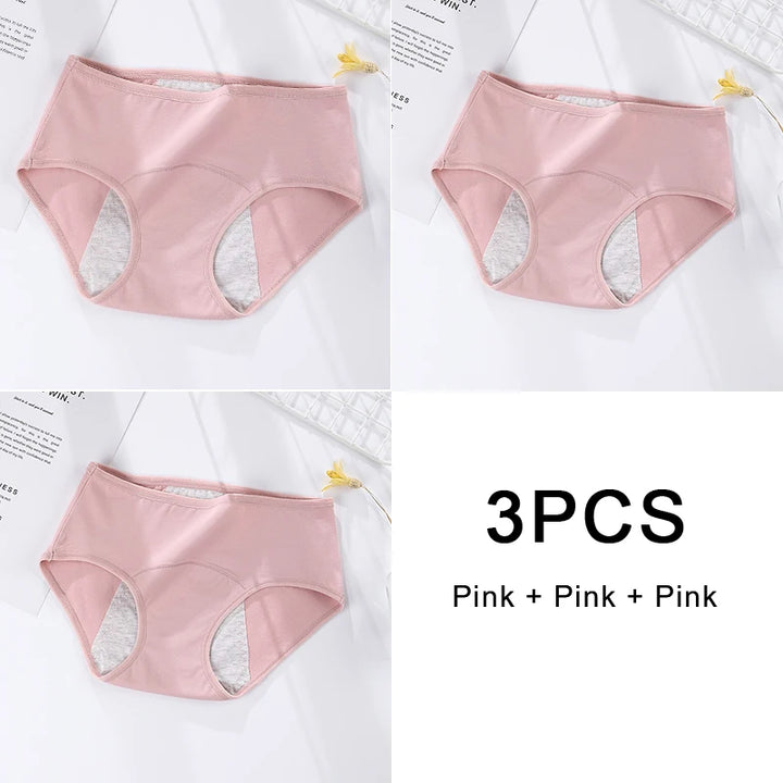 3PCS/set Women's menstrual briefs large flow postpartum water absorption leakproof briefs women's pure cotton menstrual briefs