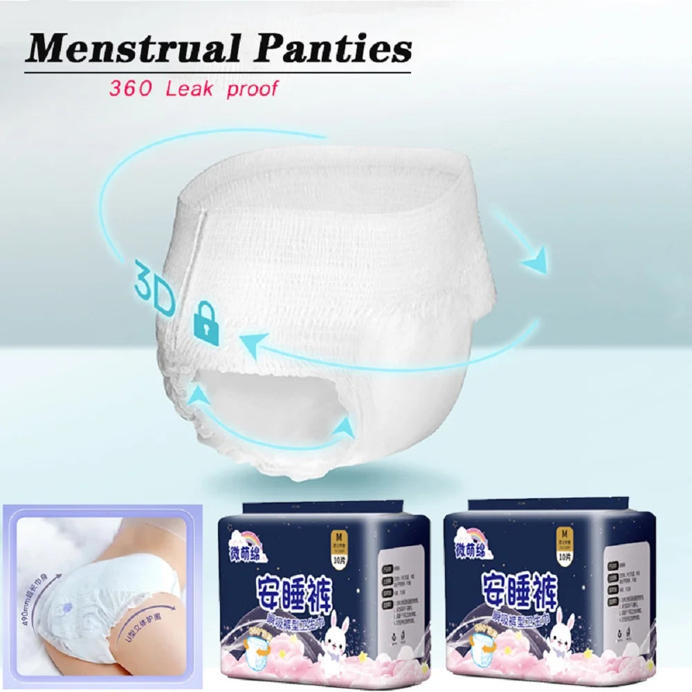 Disposable Period Pants – 30 Pack (3×10) | Plus Size, Overnight Leakproof