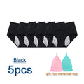 3/5pcs Leak Proof Menstrual Panties Women Period Underwear Sexy Pants Physiological Underwear Plus Size Waterproof Briefs&Gift