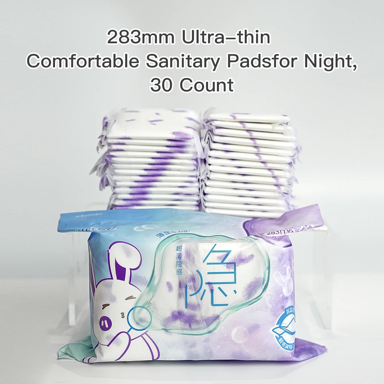 283mm Ultra-Thin Sanitary Napkins for Period, Maximum Absorbency Leak-Proof Sanitary Pads for Night with Wings 40Pcs