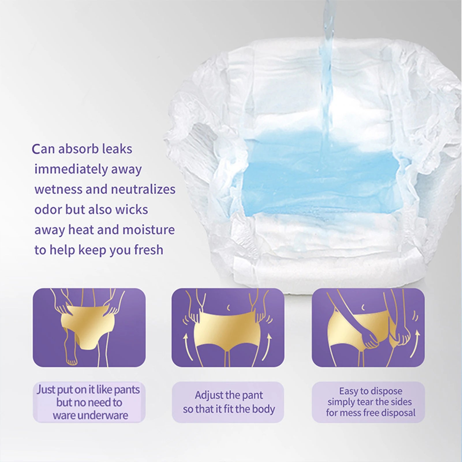 Disposable Period Underwear – 5 Pack | Heavy Flow, Overnight Protection