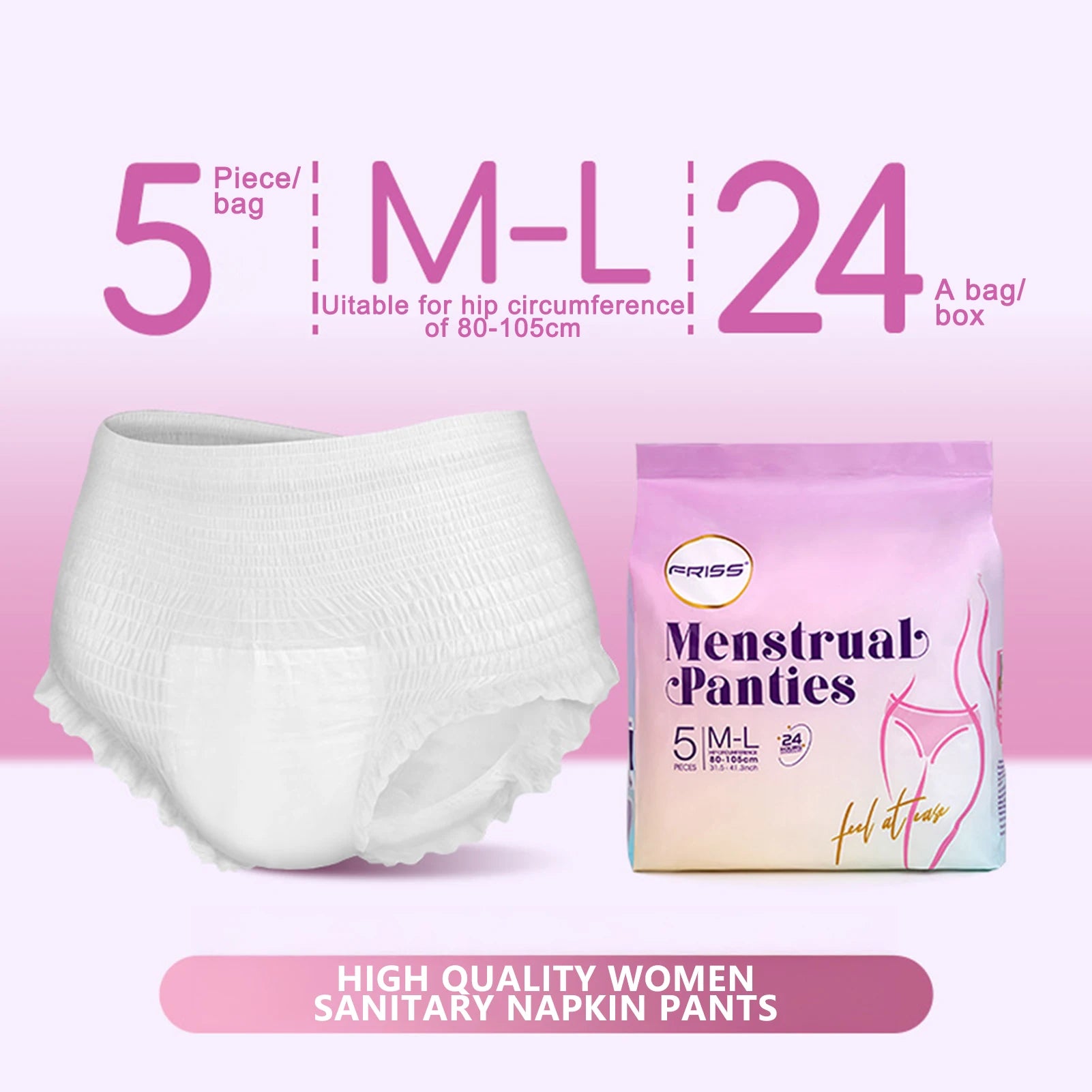 Disposable Period Underwear – 5 Pack | Heavy Flow, Overnight Protection