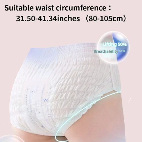 +7 Freedom Fit Period Panties – Soft Cotton Night Use, High Absorbency, Anti-Leak, Size F (M-L, 3 Pairs/Bag, 80-110 lbs)