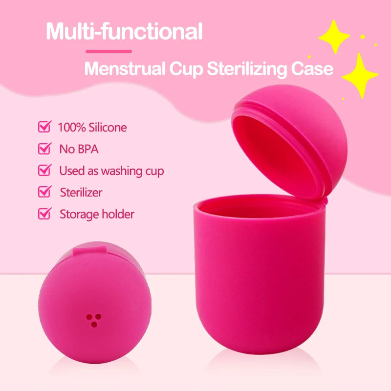 Feminy Menstrual Disc With Applicator Sterilizer Cup Medical Silicone Disco Coletor Menstrual Bowls Mini Period Cup Box