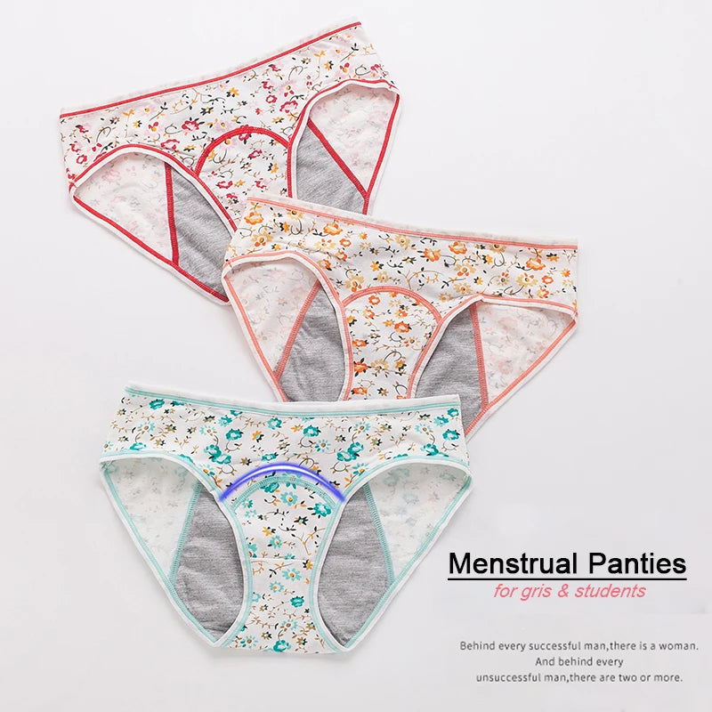 3pcs/Set Leak Proof Menstrual Panties Girls Period Underwear Sexy Pants Physiological Underwear New Product Waterproof Briefs