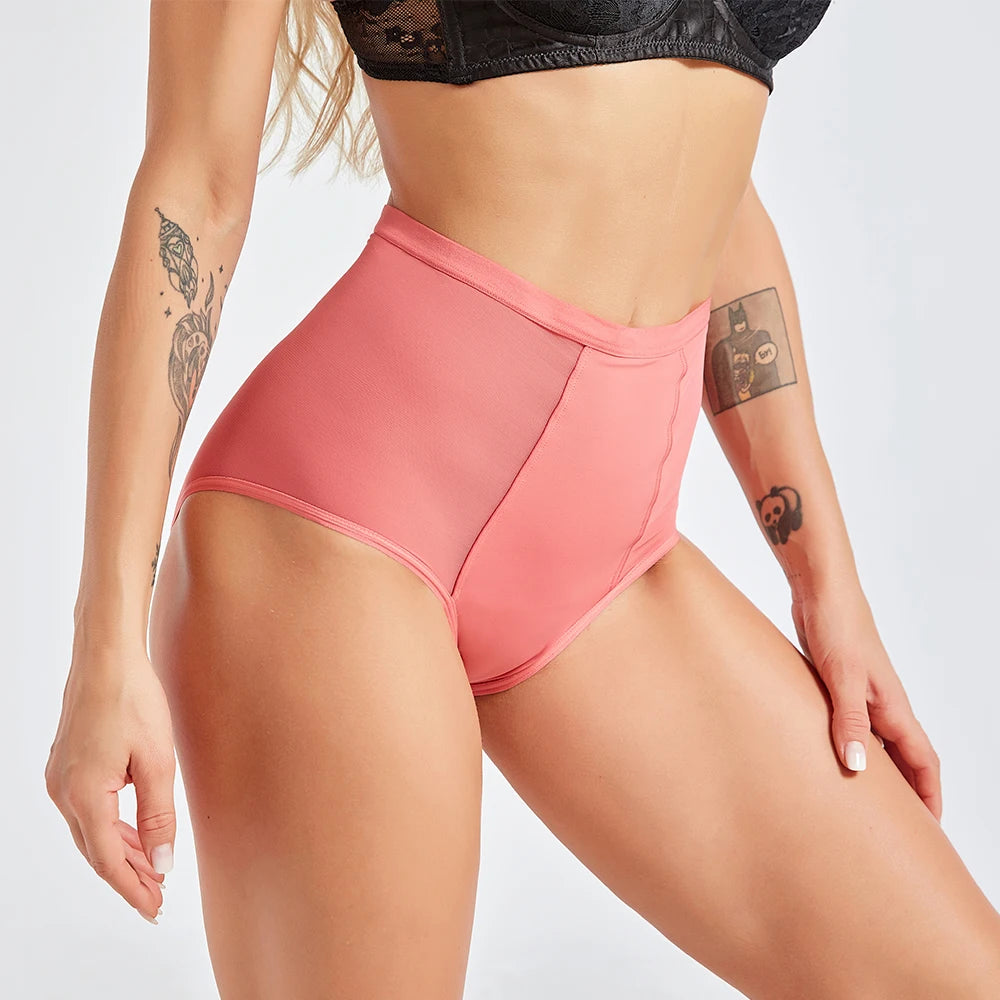 Breathable Menstrual Panties 4-Layer Leak Proof Bamboo Fiber Underpants Heavy Flow Woman Underwear Fast Absorption Period Briefs