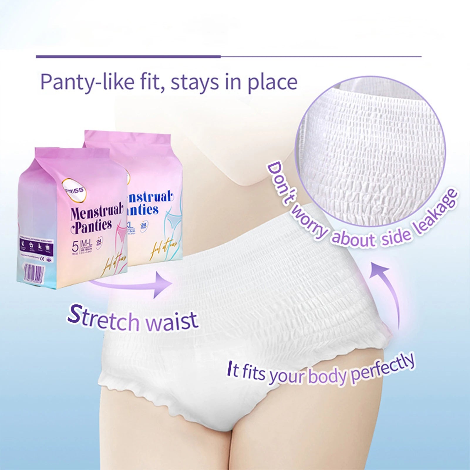 Disposable Period Underwear – 5 Pack | Heavy Flow, Overnight Protection