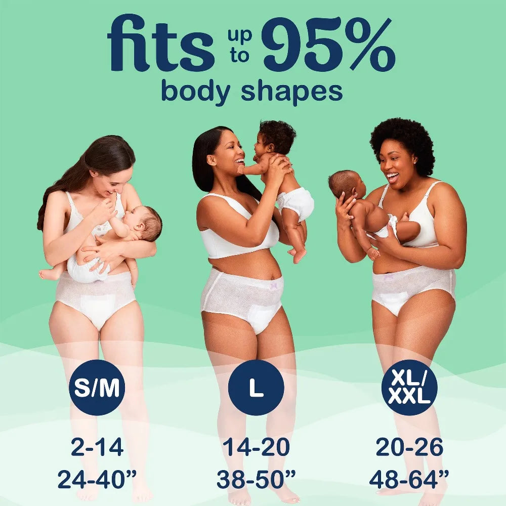 Postpartum Adult Diapers for Women Extra Heavy Absorbency Maximum Protection Overnight Incontinence Underwear Large Size 14 Count Disposable Postpartum Underwear for New Moms After Birth Delivery Post Surgery Bladder